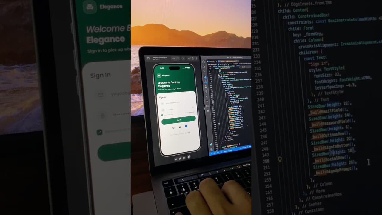 Furniture App Sign In Screen UI in Flutter preview