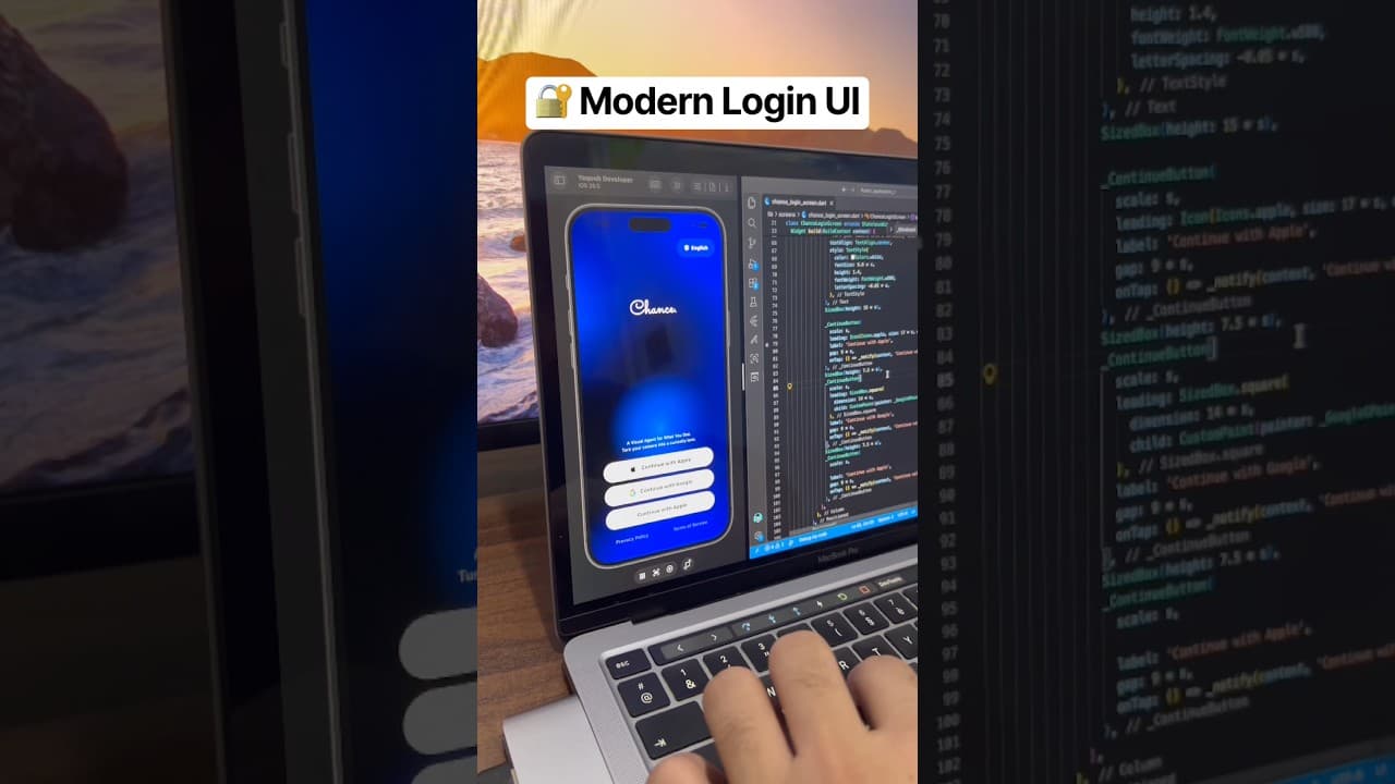 Chance AI Login Screen UI in Flutter preview