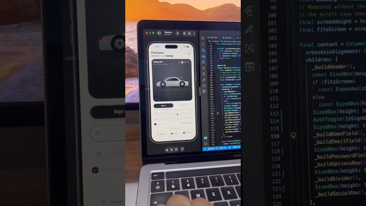 Car App Sign In Screen with Color Picker in Flutter preview