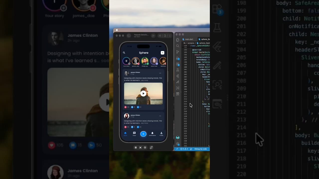 Facebook Redesign UI in Flutter preview