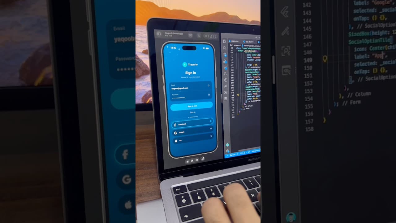 Travel App Sign In Screen UI in Flutter preview